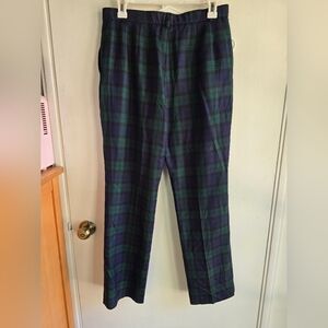 Pendleton Vintage Womens Petite Plaid Wool Lined Pants - Green and Blue Size 8p